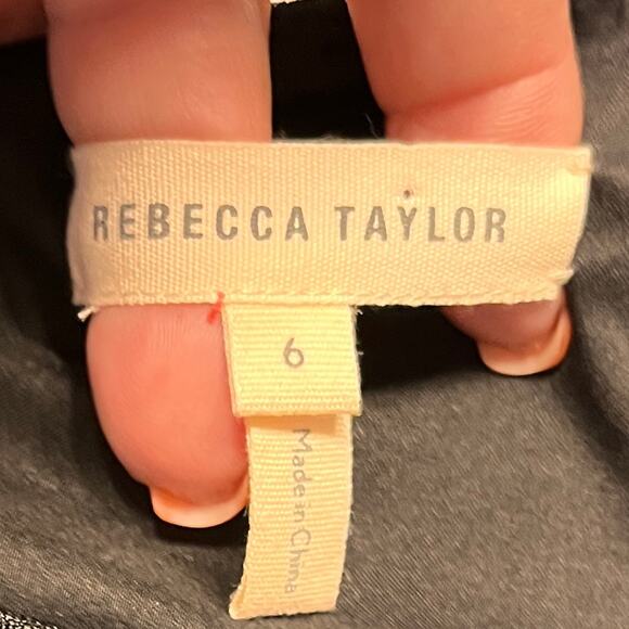 Rebecca Taylor Black Stacy Drop Waist Dress Size 6 - Picture 6 of 10